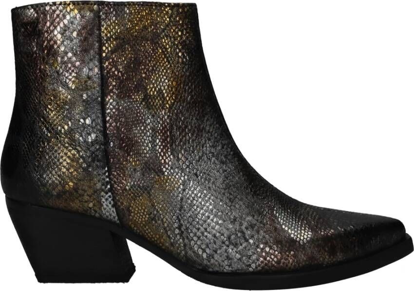 Lazamani Metallic enkellaarsjes met blokhak Multicolor Dames