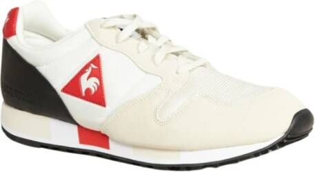 Le Coq Sportif Witte Leren Omega Sneakers Beige Heren