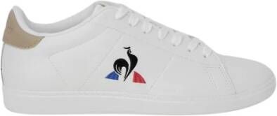 Le Coq Sportif Witte Leren Veterschoenen Rubberen Zool White Heren