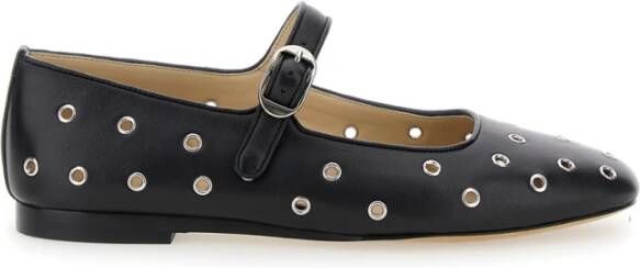 Le Monde Beryl Stijlvolle geperforeerde leren balletflats Black Dames