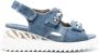 Le Silla Denim Plateau Sandalen Blue Dames - Thumbnail 1