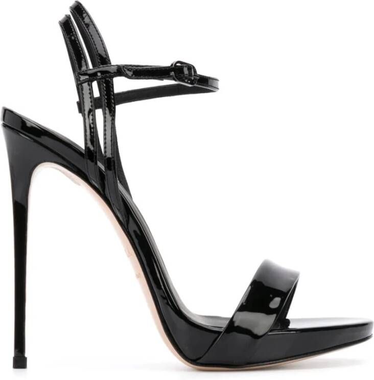 Le Silla Gwen lakleren stiletto sandalen Zwart