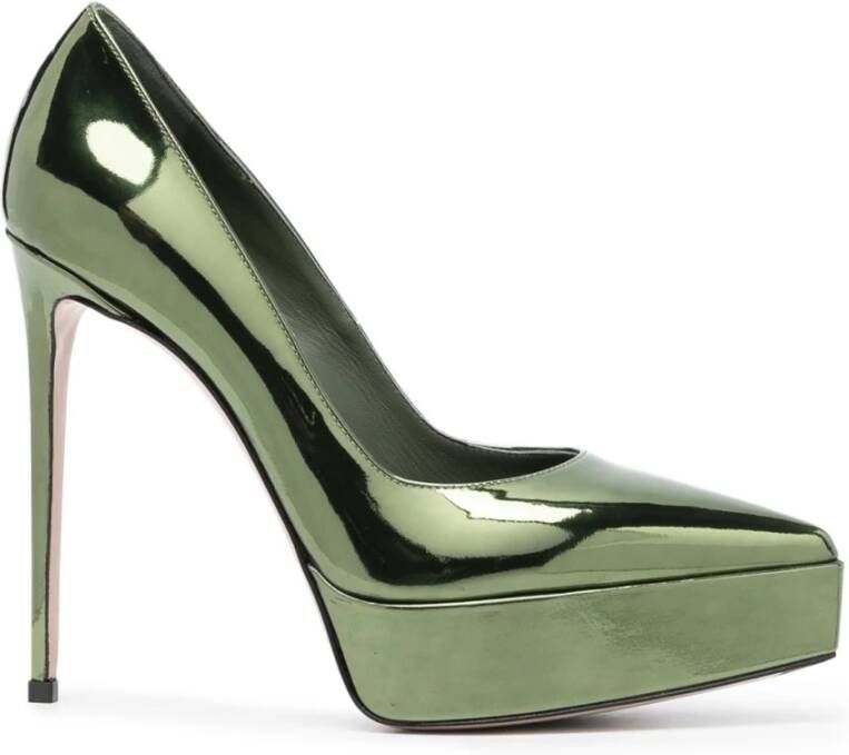 Le Silla Grijze leren stiletto hakken Green Dames