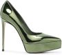 Le Silla Grijze leren stiletto hakken Green Dames - Thumbnail 1