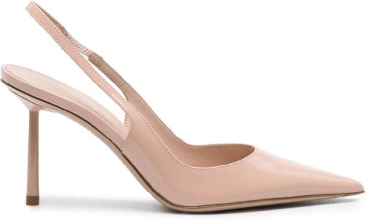 Le Silla Patent Finish Pointed Toe Slingback Heels Beige Dames