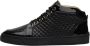 Leandro Lopes Ezio Zwarte Leren Sneakers Black Heren - Thumbnail 1