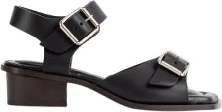 Lemaire Zwarte Leren Vierkante Sandalen Black Dames