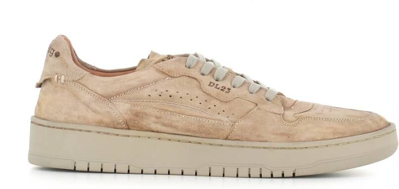 Lemargo Beige Suède Sneakers Rubberen Zool Beige Heren