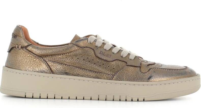 Lemargo Bronzen Leren Sneakers met Rubberen Zool Brown Dames