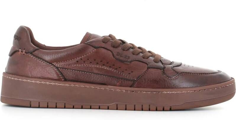 Lemargo Donkerbruine Leren Sneakers Brown Heren