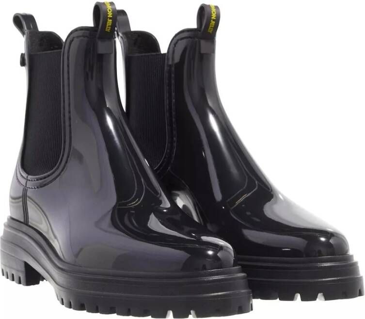 Lemon Jelly Zwarte Chelsea Boots met Logo-applicaties Black Dames