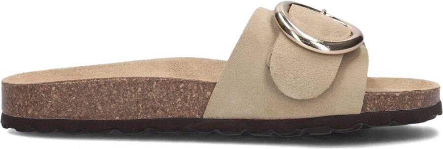 Lina Locchi Bio 1 Gesp Slipper Beige Suède Beige Dames