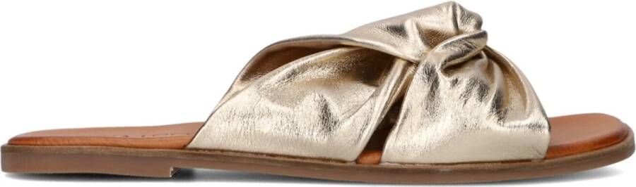 Lina Locchi Gouden Slippers voor Stijlvolle Zomerdagen Yellow Dames