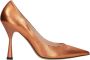 Lina Locchi Pumps Stiletto Dames Damesschoenen Leer Glitter Kitten heel hoogte L1251 Oranje - Thumbnail 1