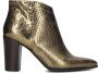 Lina Locchi Enkellaarsjes Dames Laarzen Damesschoenen Leer Slangenprint L1353 Brons - Thumbnail 3