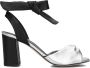 Lina Locchi Sandalen Dames Damesschoenen Leer Blokhak hoogte L1302 Zwart combi - Thumbnail 2