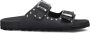 LINA LOCCHI Slippers Dames 2 Gesp Slipper Met Studs Maat: 41 Materiaal: Leer Kleur: Zwart - Thumbnail 1