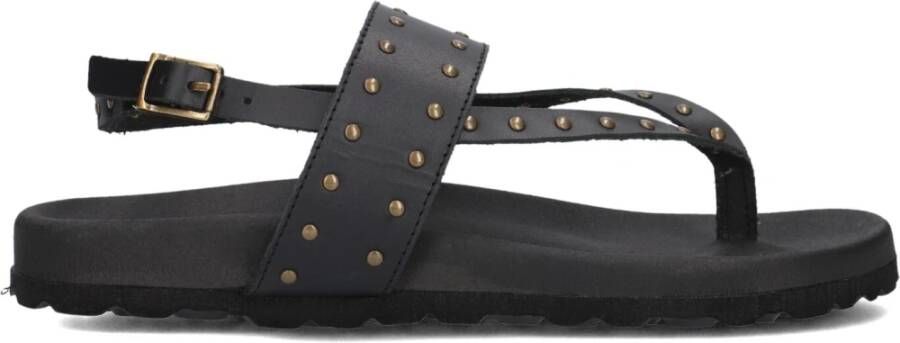 Lina Locchi Studded Leather Sandals Black Dames