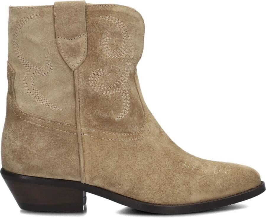 Lina Locchi Taupe City Western Enkellaarsjes Beige Dames