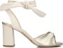 Lina Locchi Sandalen Dames Damesschoenen Leer Blokhak hoogte L1302 Ecru - Thumbnail 2