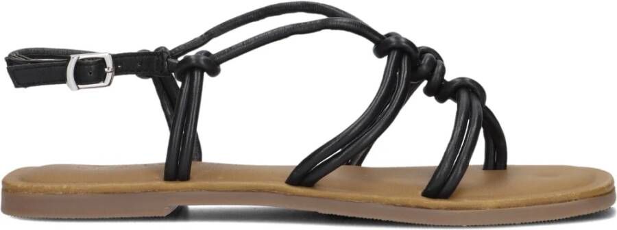 Lina Locchi Zwarte Leren Sandalen Black Dames