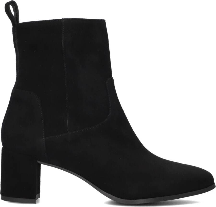 Lina Locchi Zwarte Suède Enkellaarsjes 8543 Black Dames