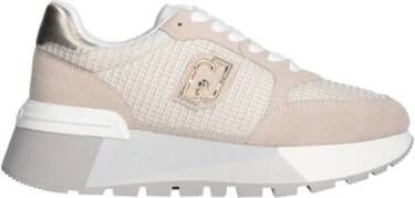 Liu Jo Beige Suède Sneakers met Gouden Details Beige Dames