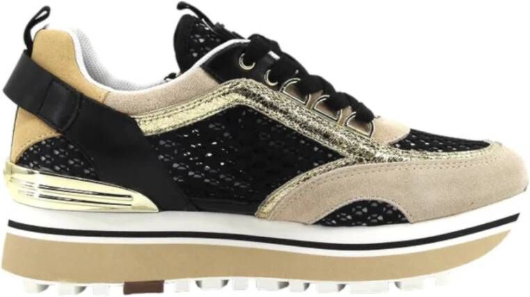 Liu Jo Maxi Wonder 72 Sneaker Zwart Goud Beige Multicolor Dames