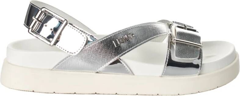 Liu Jo Elegante Plateausandalen met Metalen Details Gray Dames