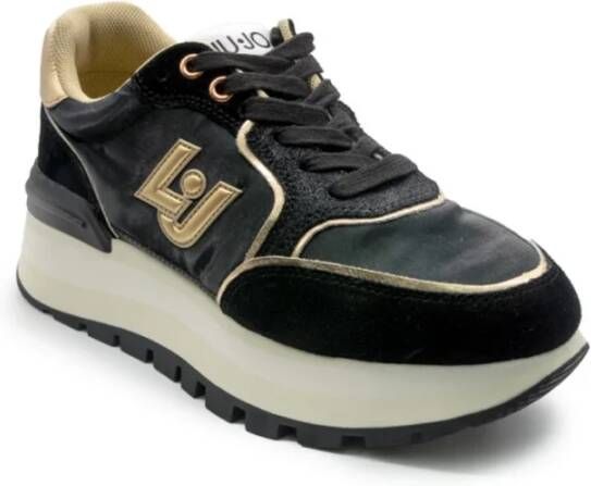 Liu Jo Geweldige Sneaker met Glitter Logo Black Dames