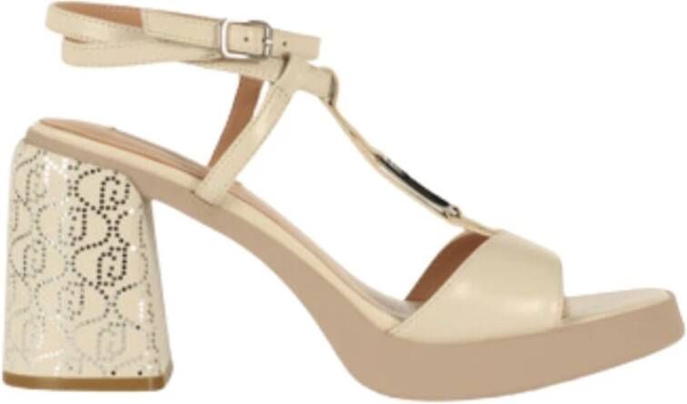 Liu Jo Gisele Leren Sandalen met Enkelband Beige Dames