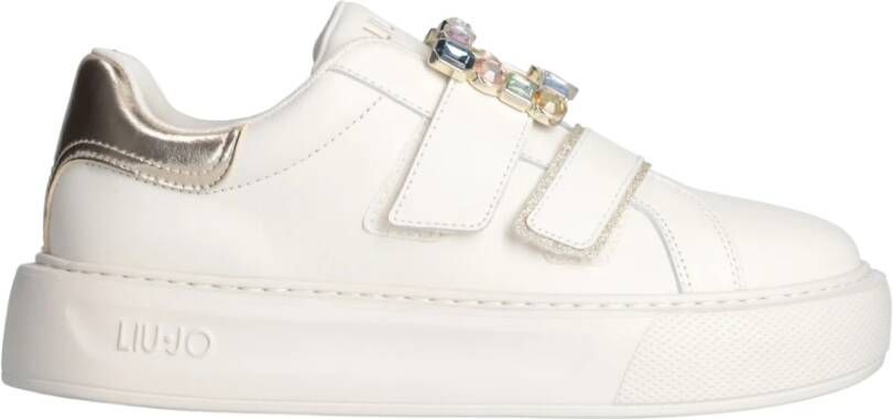 Liu Jo Glamoureuze platte schoenen met klittenbandsluiting Beige Dames