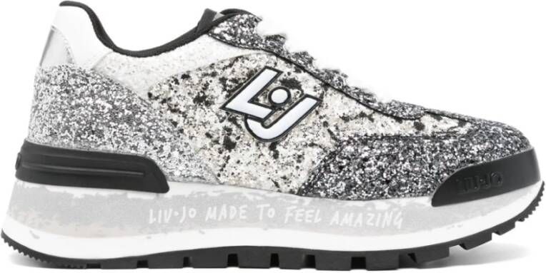 Liu Jo Glitter Panel Sneakers Gray Dames