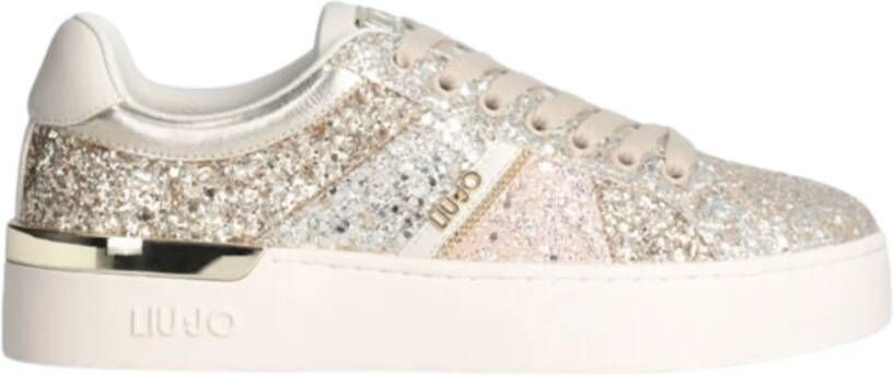 Liu Jo Gouden platte schoenen Silvya Glitter Yellow Dames