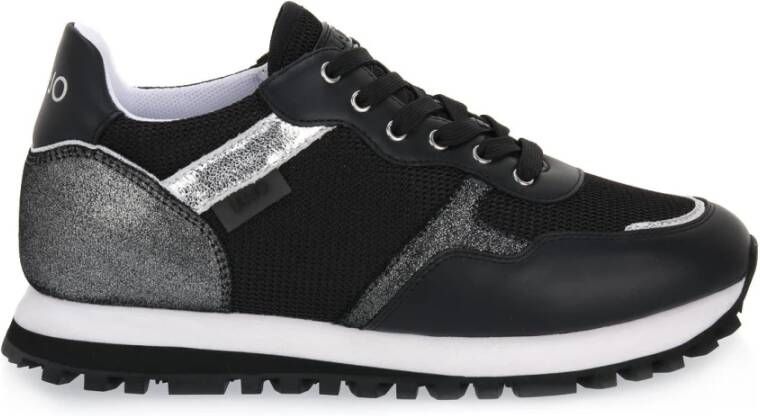 Liu Jo Hoogwaardige leren sneakers Zwart Dames