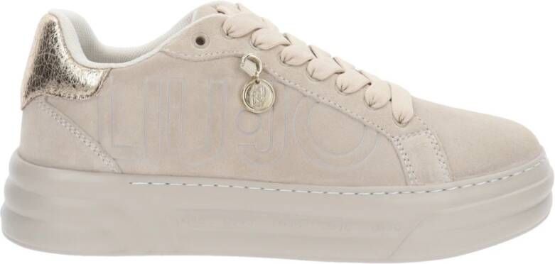 Liu Jo Leren Dames Sneakers met Vetersluiting Beige Dames