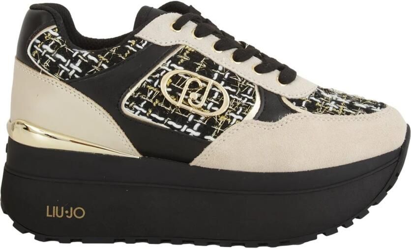 Liu Jo Maxi Wonder Plus 01 sneakers zwart beige