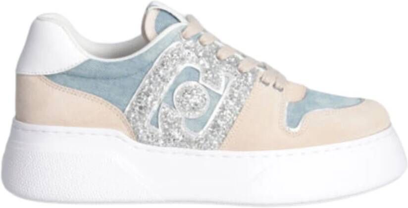 Liu Jo Maxi Denim Sneakers Sand Beige Dames