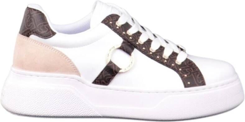 Liu Jo Mesh Sneakers met Contrasterende Logoinzetstukken White Dames