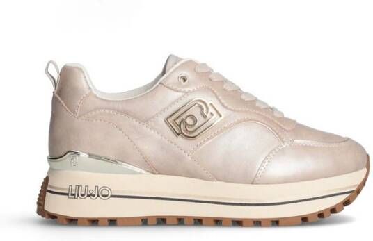 Liu Jo Metallic Wonder Sneakers in Taupe Beige Dames