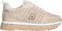 Liu Jo Monogram suède sneakers met metalen logo Beige Dames - Thumbnail 1