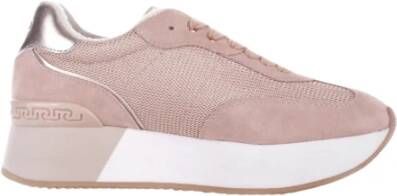 Liu Jo Roze Sport Sneakers Logo Suède Mesh Pink Dames