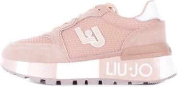 Liu Jo Roze Sport Sneakers Suède Mesh Pink Dames