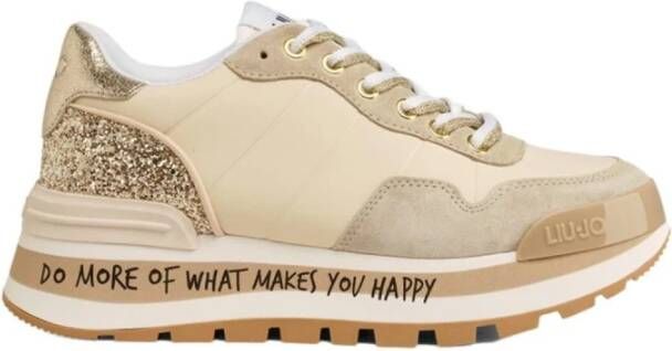 Liu Jo Sneakers met Gebarsten Detail voor Vrouwen Beige Dames