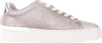 Liu Jo Sportieve Leren Sneakers met Metalen Details Beige Dames