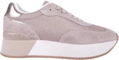 Liu Jo Sportieve Suède Sneakers met Mesh Details Beige Dames