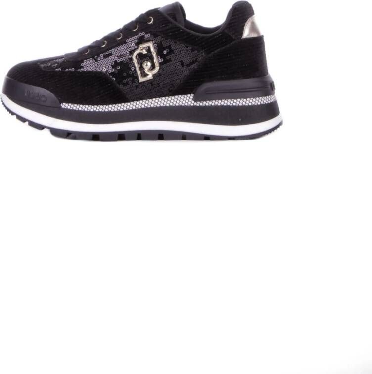 Liu Jo Sportieve Zwarte Sneakers met Pailletten Black Dames