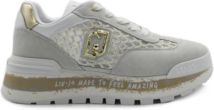 Liu Jo Witte Gouden Lichtgewicht Sneakers voor Vrouwen Multicolor Dames