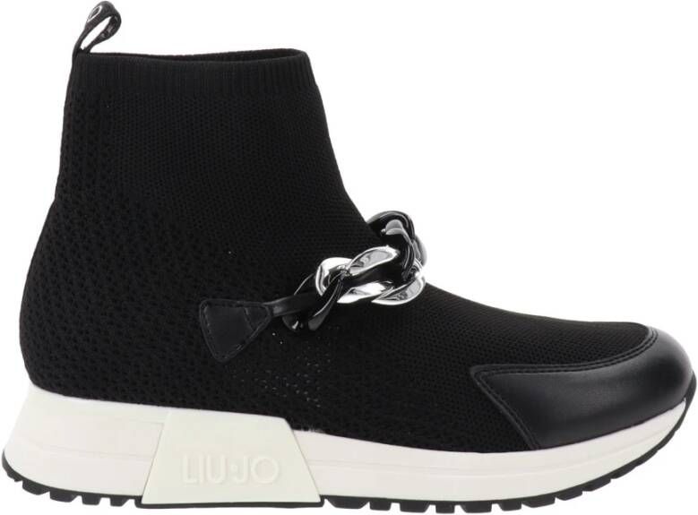 Liu Jo City Sock Sneaker met Kettingdetail Black Dames