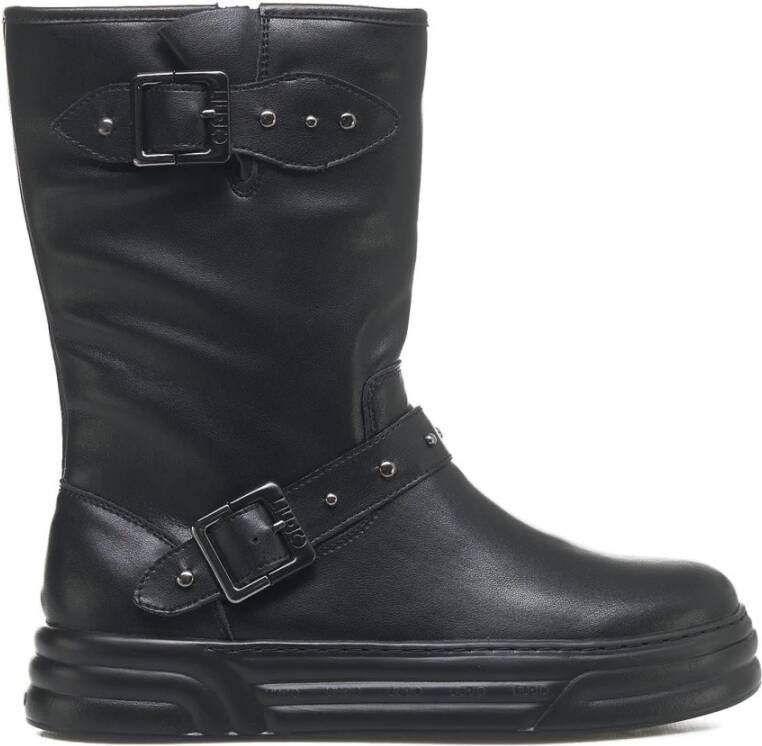 Liu Jo Studded Platform Biker Boots Black Dames